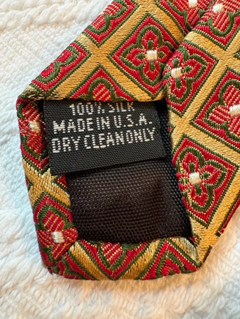 Vintage Harold Powell Geometric Silk Tie - Made in USA